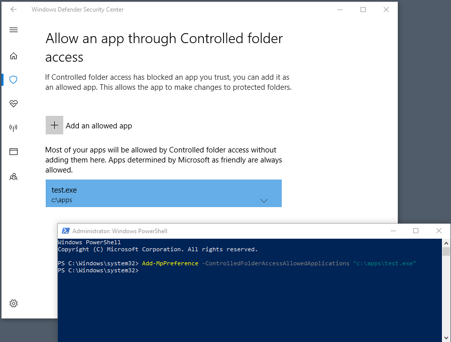 Screenshot of a PowerShell window with the above cmdlet entered