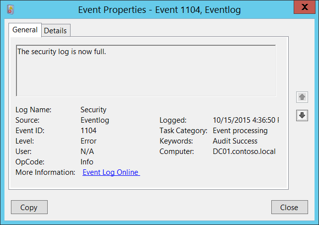 Event 1104 illustration