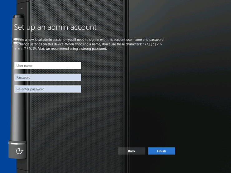 Image showing Set up an admin account for local admin.