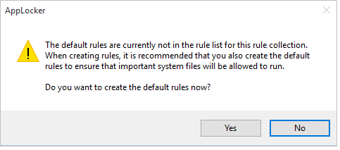 default rules warning