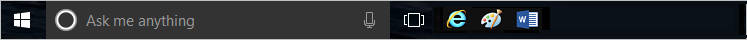 Taskbar with default apps removed