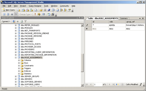 app-v 4.6 sql script role assignment