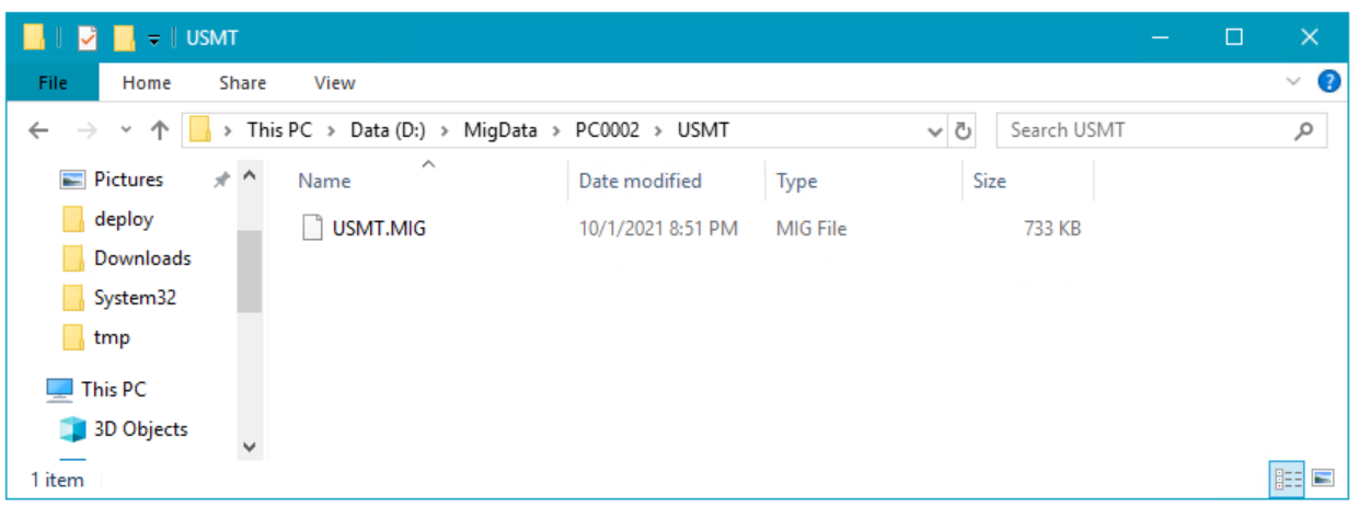 The USMT backup.