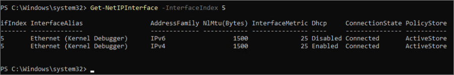 Quarantine Interfaceindex.