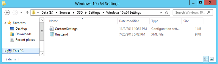 Settings package during deployment