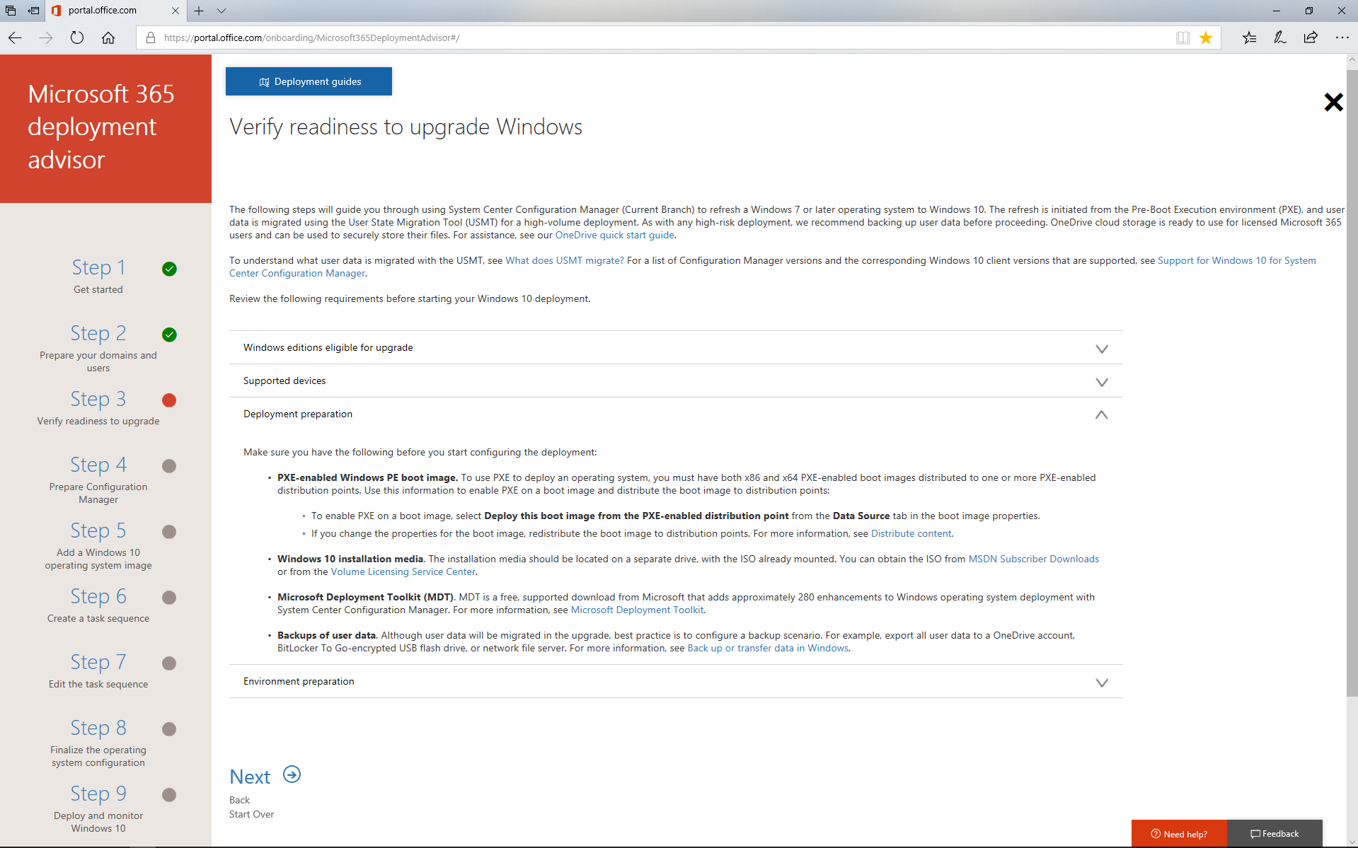 Microsoft 365 deployment advisor