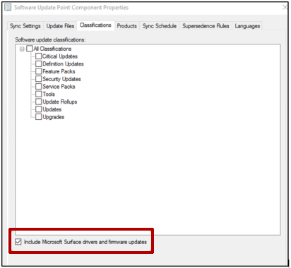 Software Update Point Component Properties