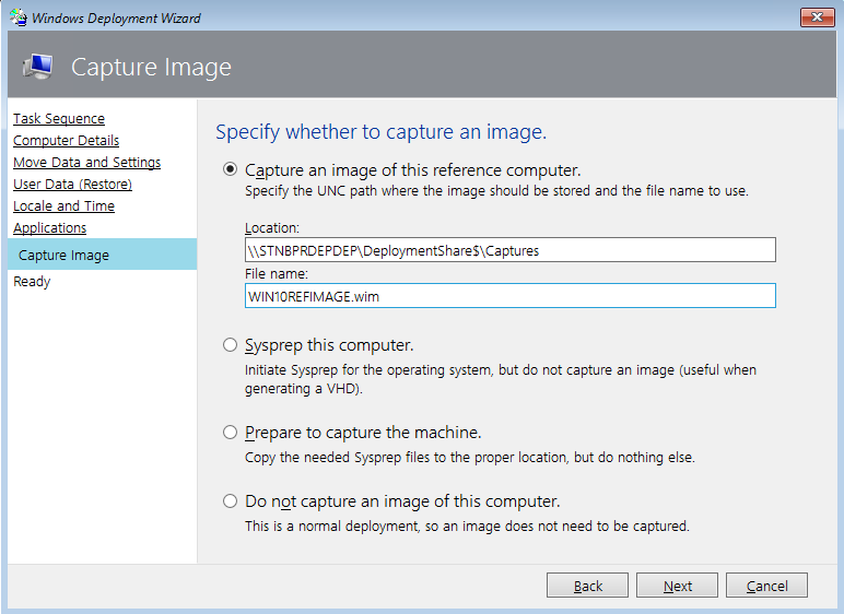 Capture an image of the reference machine