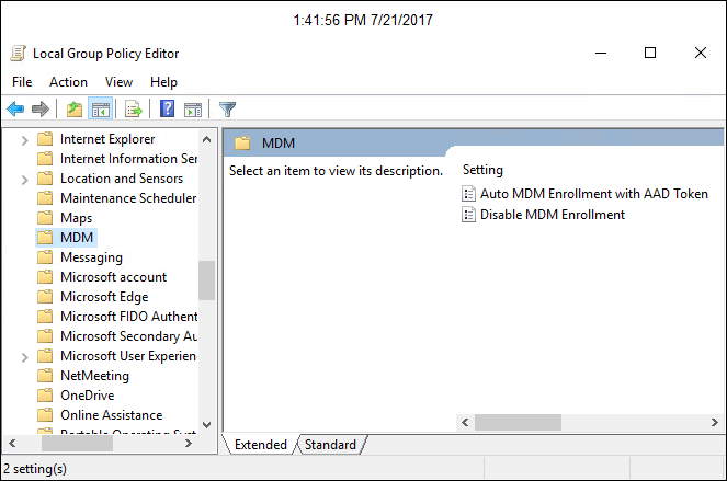 MDM policies