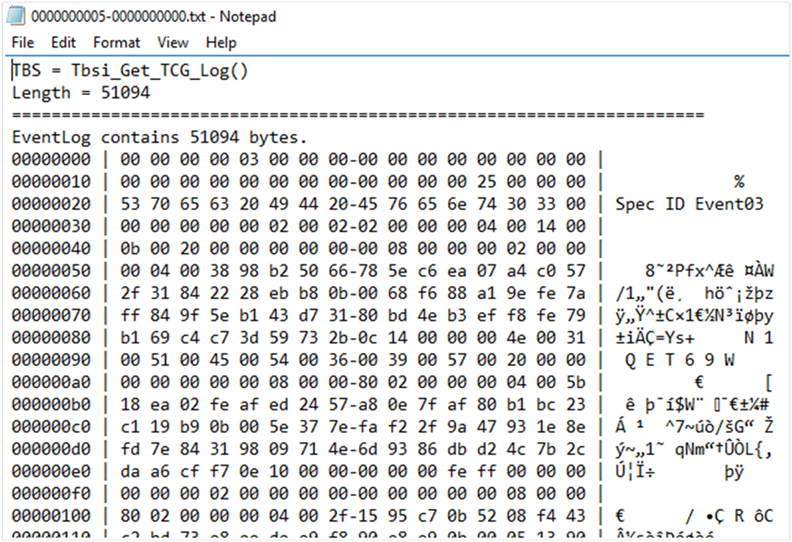 Contents of the text file, as shown in NotePad