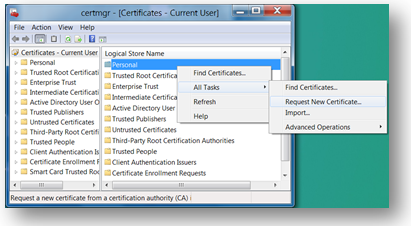 Request New Certificate
