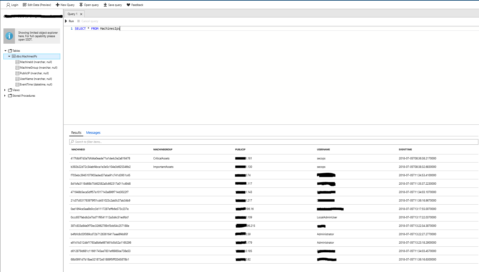 Image of select from DB