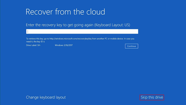 Screenshot of Skip this drive