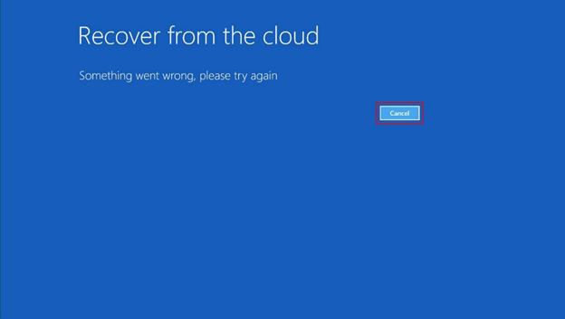 Screenshot of Cancel