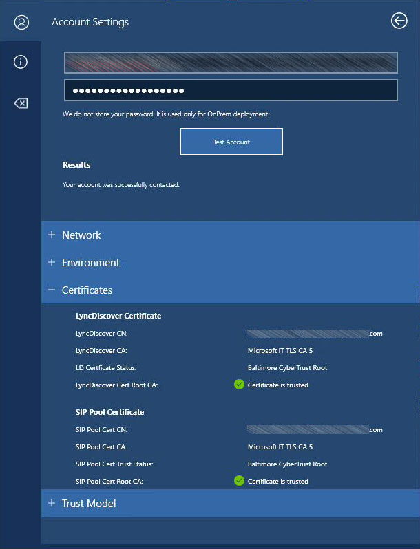 Screenshot of Certificates