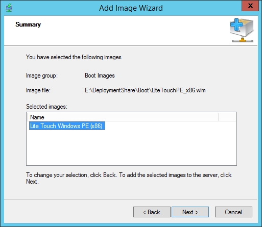 Import the LiteTouchPE_x86.wim MDT boot image