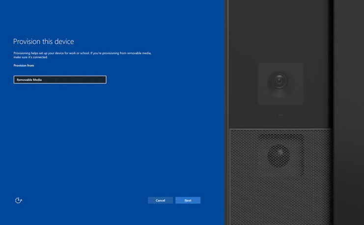 image with provision this device page for surface hub. 