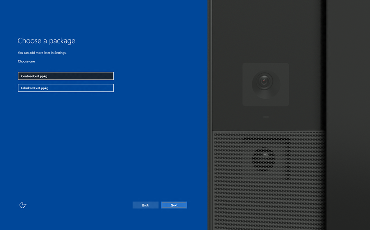 image with choose a package page for surface hub. 