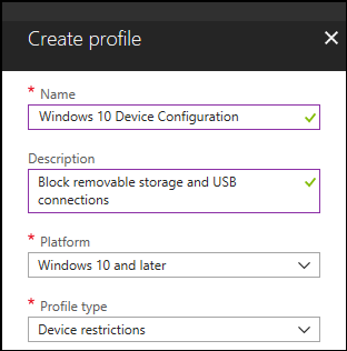 Create profile