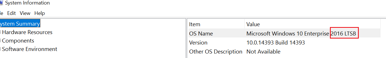 screenshot of the System Information display text