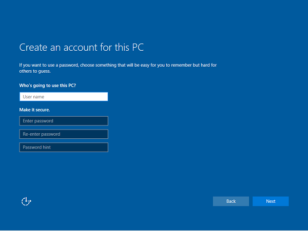 create pc account.