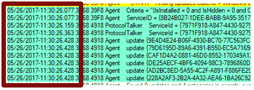 Windows Update time stamps