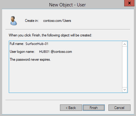 Image with account name, logon name, and password options for new user.