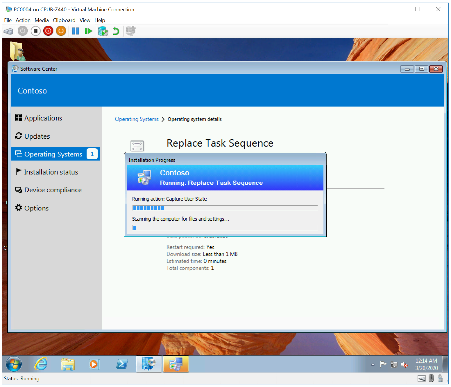 Task sequence example