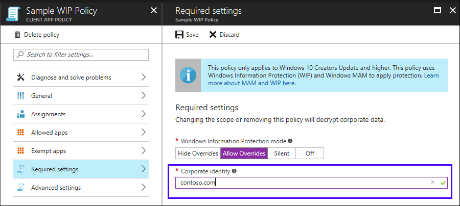 Microsoft Intune, Set your corporate identity for your organization