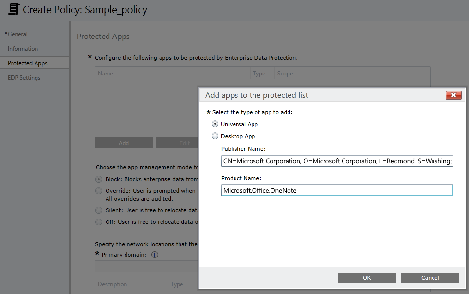 Microsoft Intune: Add a UWP app to the Protected Apps list