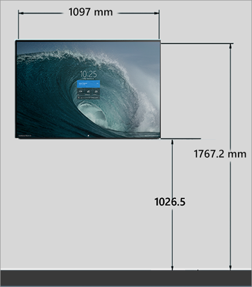 *Surface Hub 2S wall mount front view*