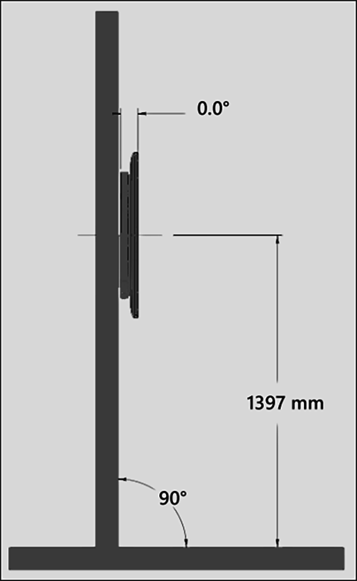 *Surface Hub 2S wall mount side view*