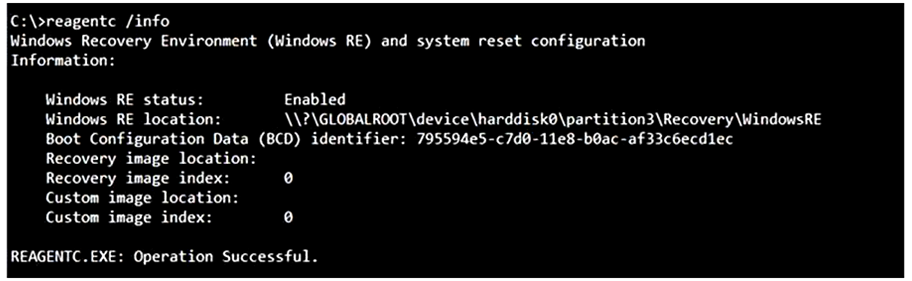 Output of the reagentc /info command.