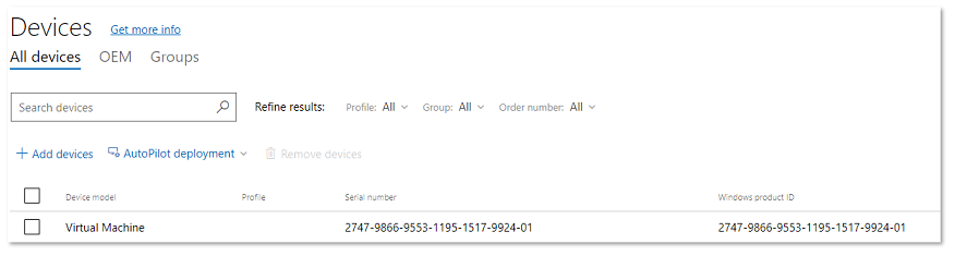 Microsoft Store for Business Devices.