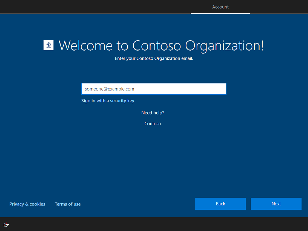 OOBE sign-in page.