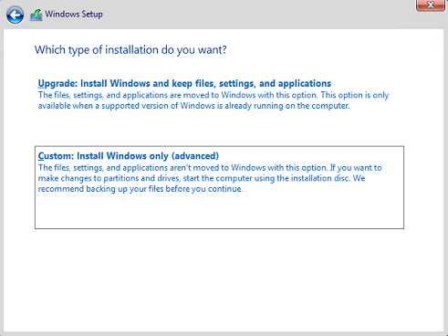 Windows setup example 4