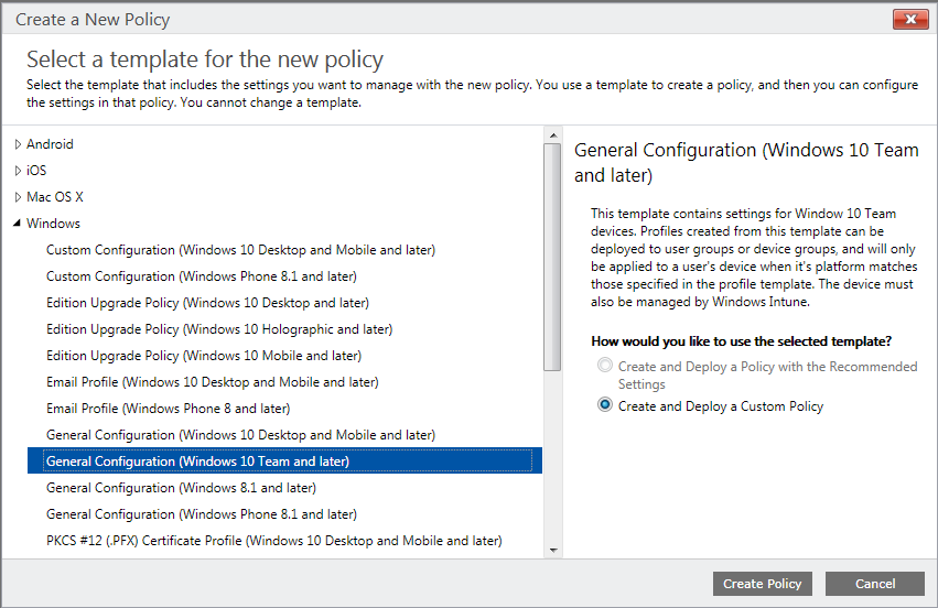 template for Windows 10 Team
