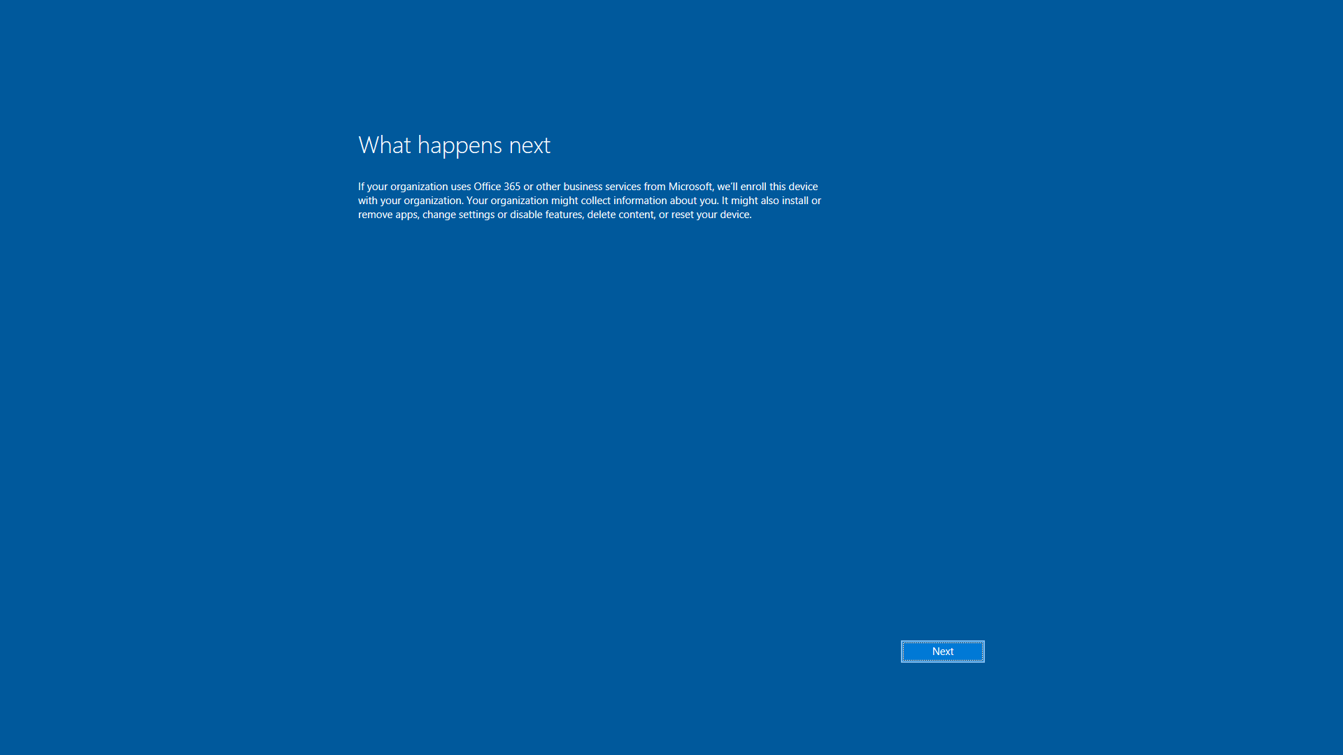 Image showing message when you join your Surface Hub to Azure Active Directory.