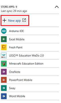 Select the option to add a new Store app