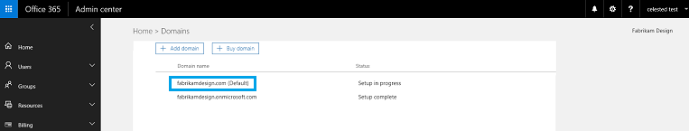 Verify your domains in Office 365 admin center