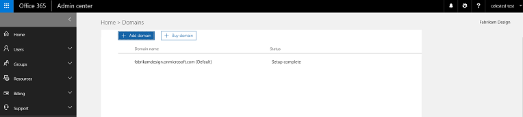 Microsoft-provided domain