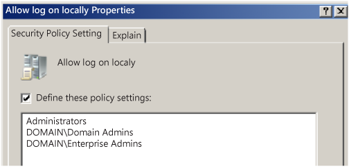 Active Directory local accounts