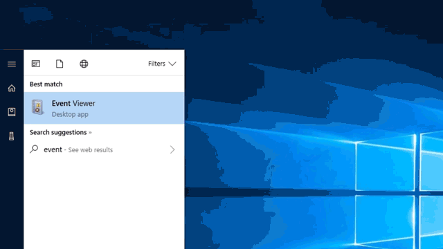 Animation showing using Event Viewer