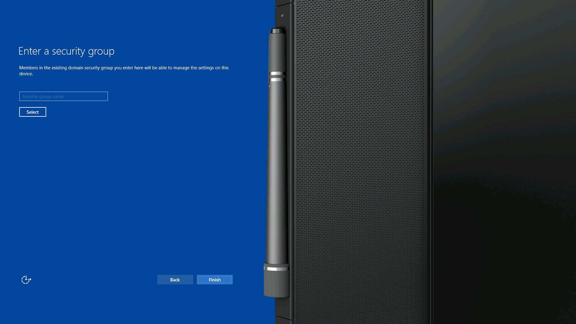 Image showing Enter a security group page.