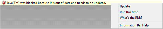 Warning about outdated activex controls (ie8)