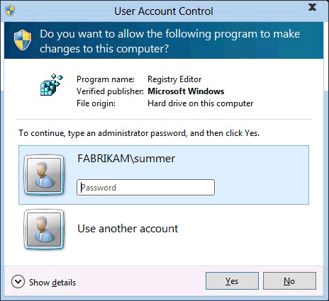 uac credential prompt