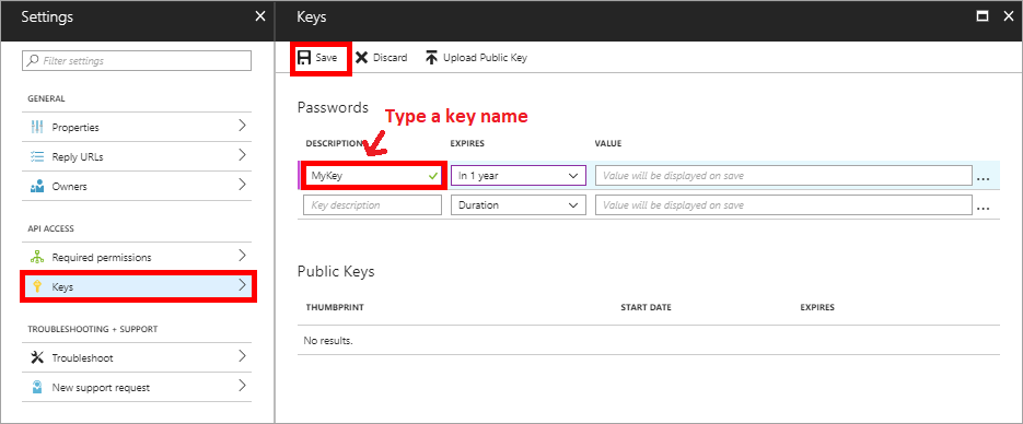 Image of create app key