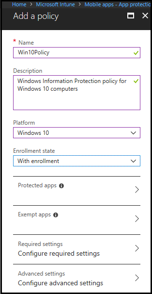 Add a mobile app policy