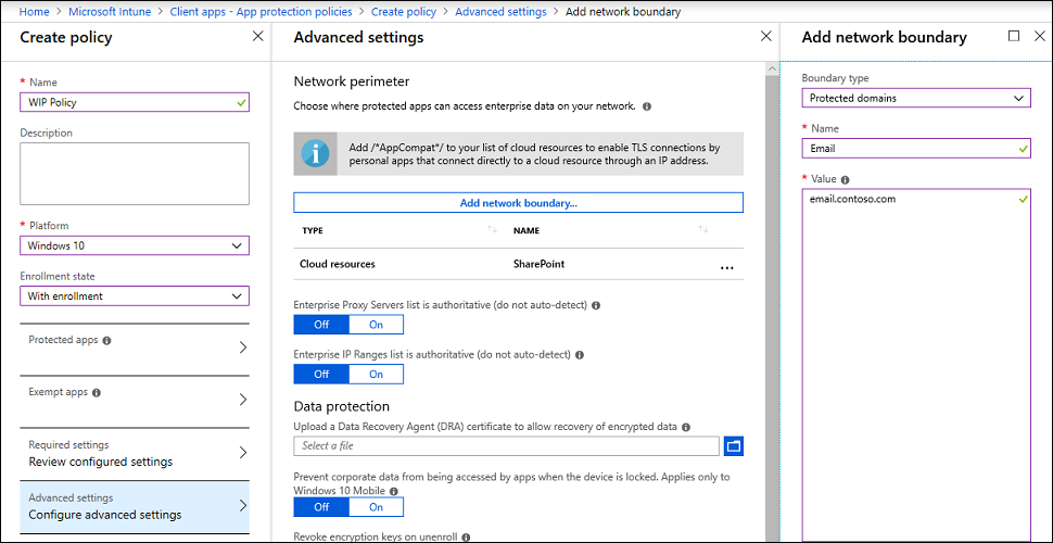 Add protected domains