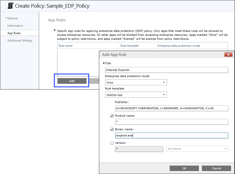 Microsoft Intune, Add a desktop app to your policy